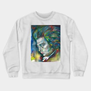 WOLFGANG AMADEUS MOZART watercolor portrait.1 Crewneck Sweatshirt